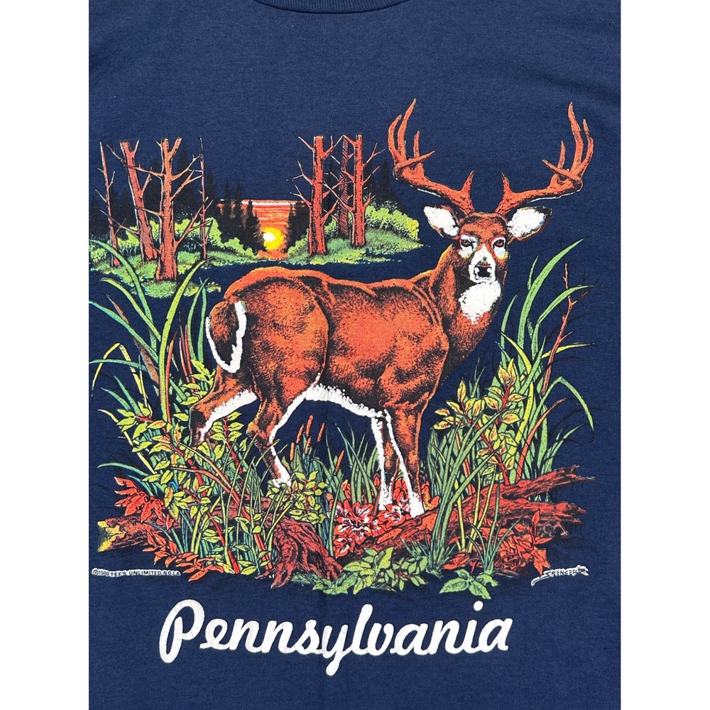 VTG '89 Mens XL T-Shirt Pennsylvania Whitetail Buck Single Stitch TEEs Unlimited